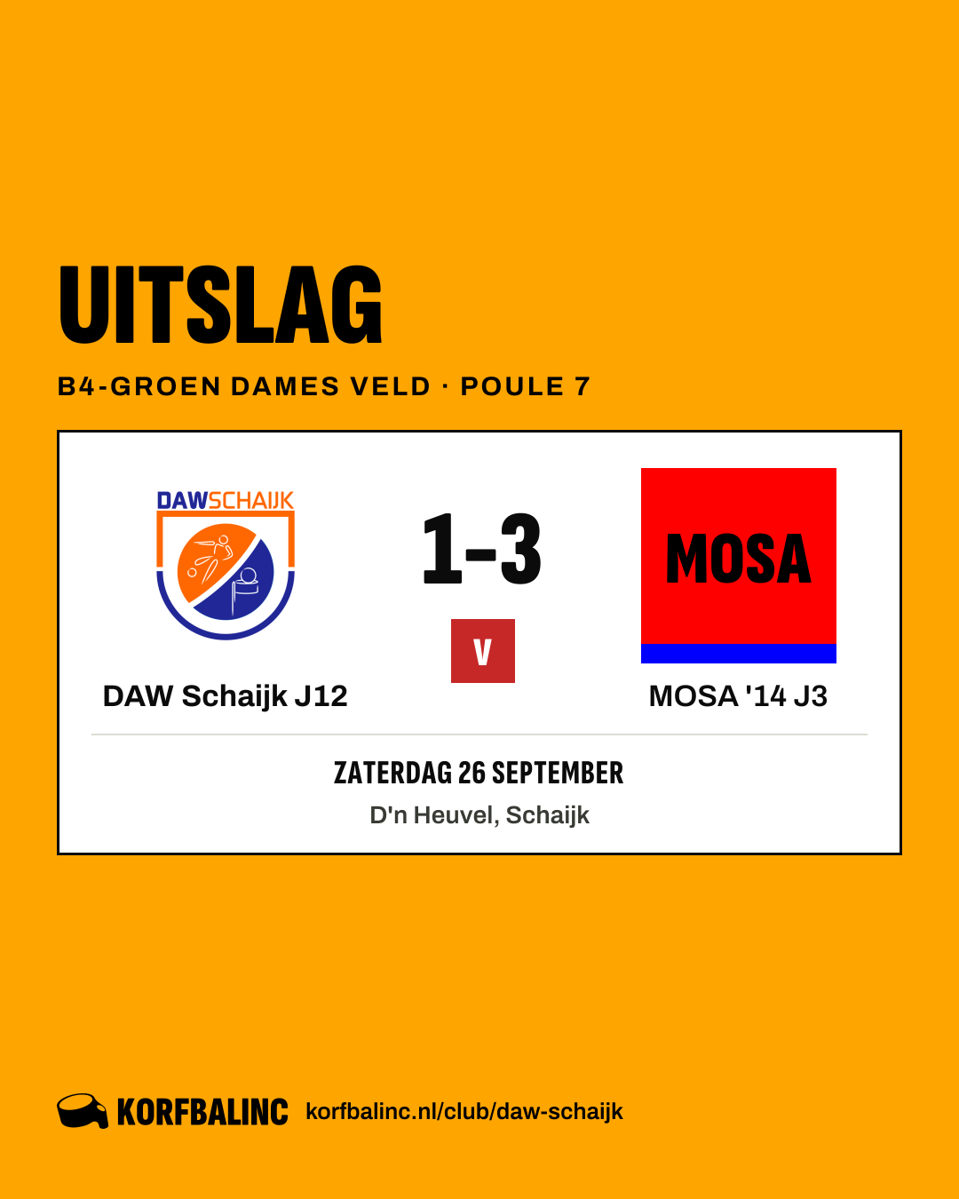 DAW Schaijk J12 - MOSA '14 J3