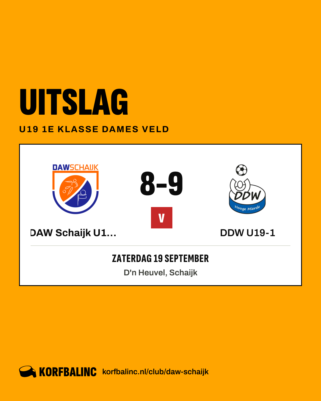 DAW Schaijk U19-1 - DDW U19-1