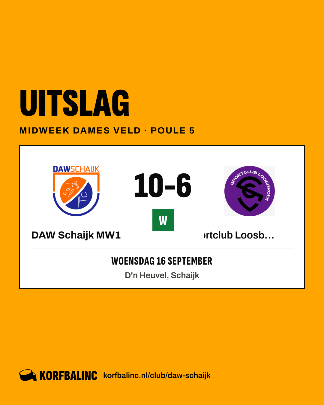 DAW Schaijk MW1 - Sportclub Loosbroek MW1