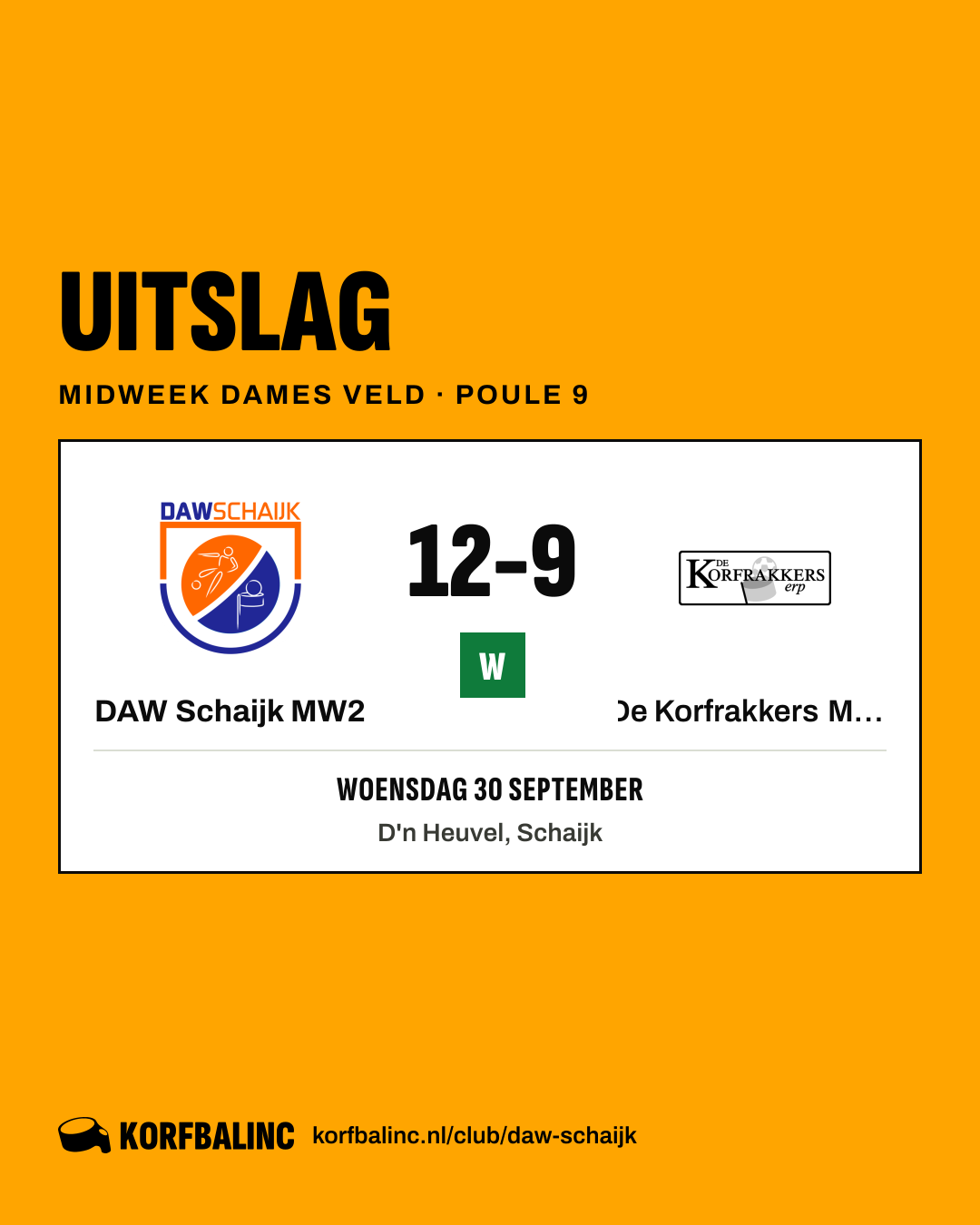 DAW Schaijk MW2 - De Korfrakkers MW1
