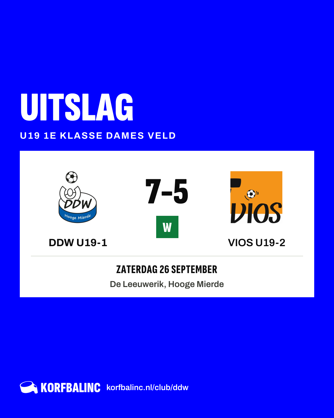 DDW U19-1 - VIOS U19-2
