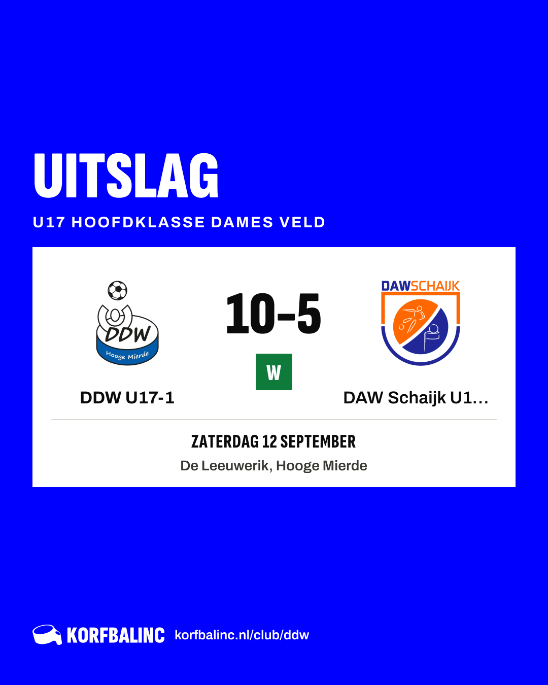 DDW U17-1 - DAW Schaijk U17-1