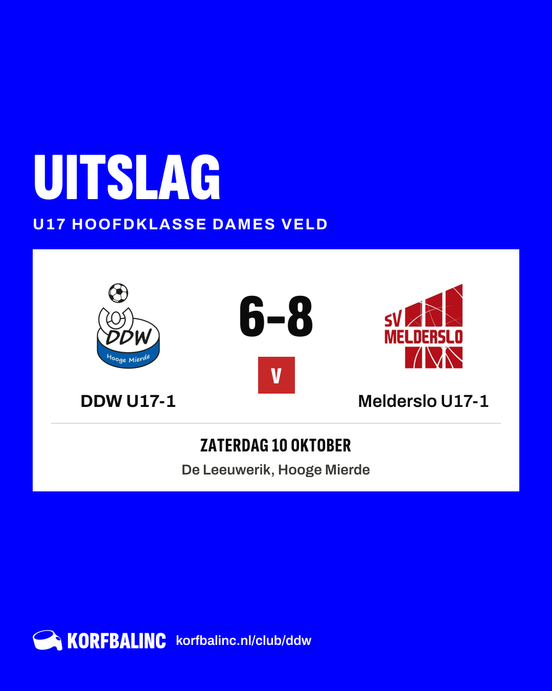 DDW U17-1 - Melderslo U17-1