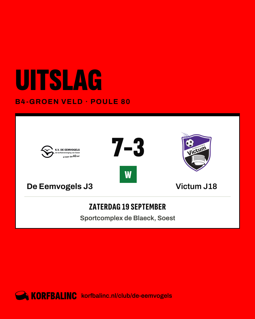 De Eemvogels J3 - Victum J18