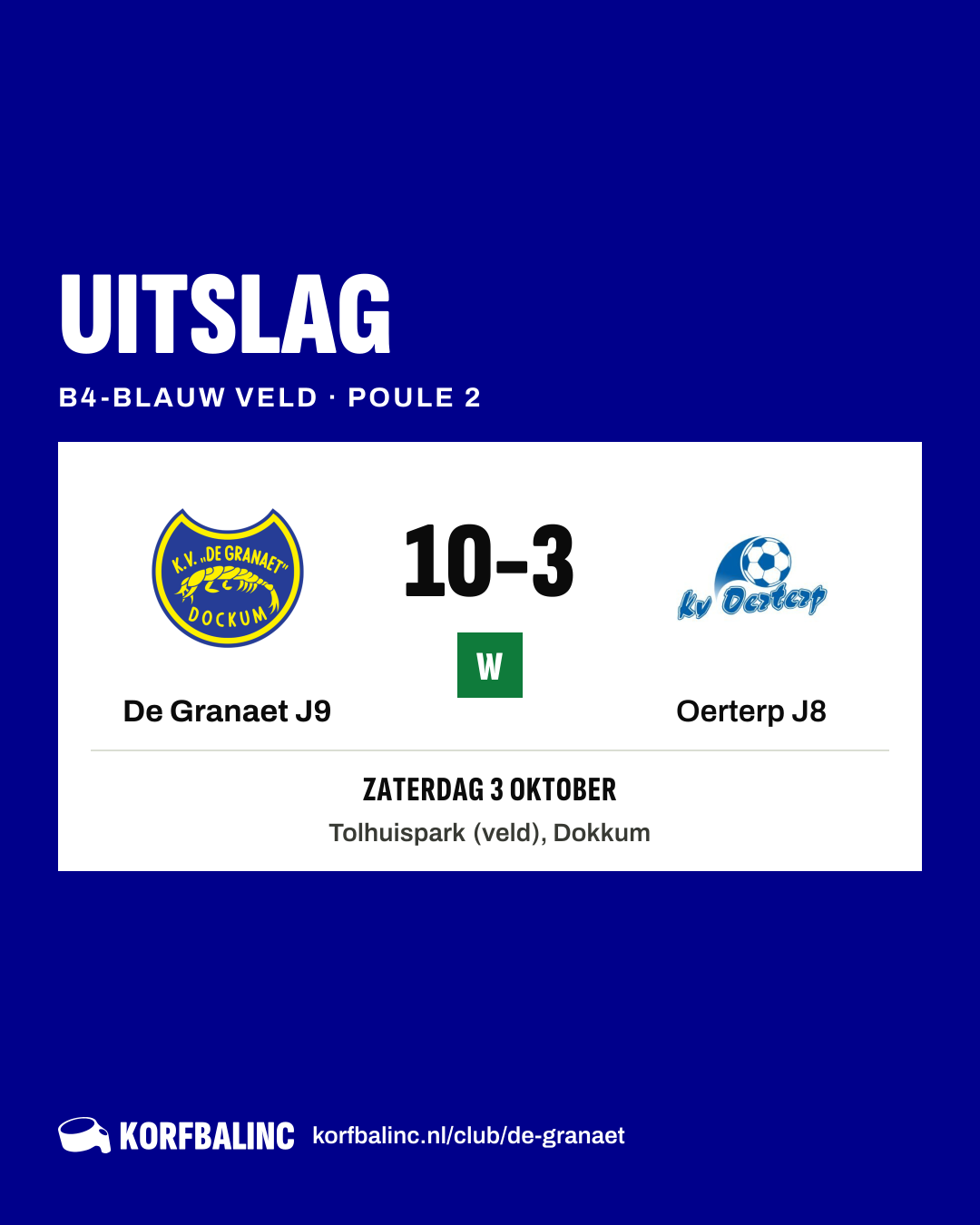 De Granaet J9 - Oerterp J8