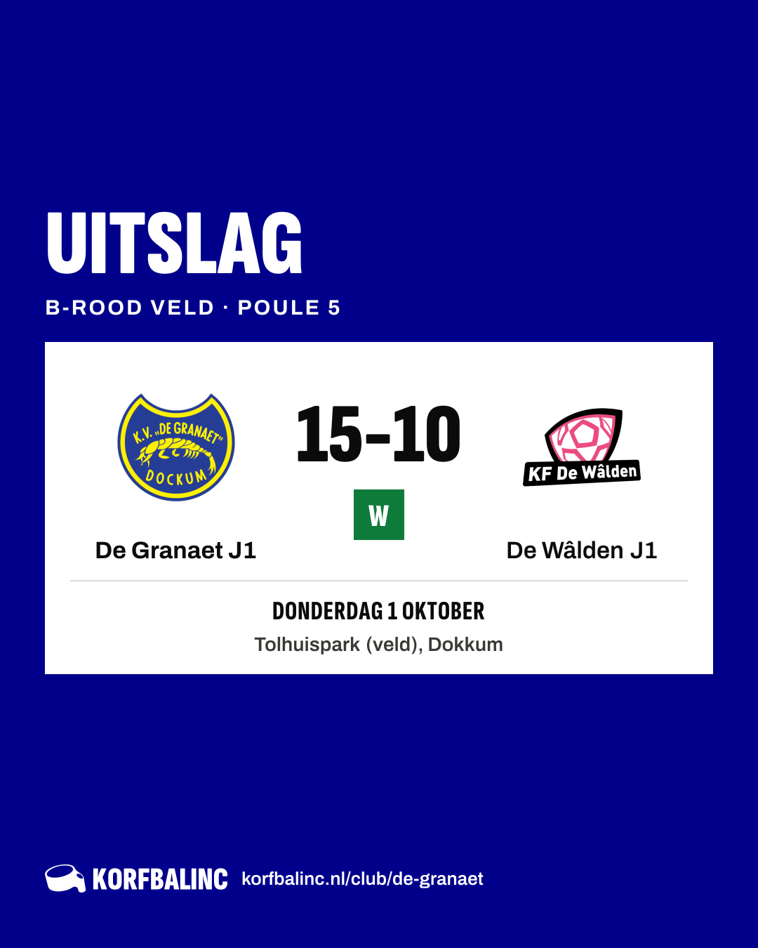 De Granaet J1 - De Wâlden J1