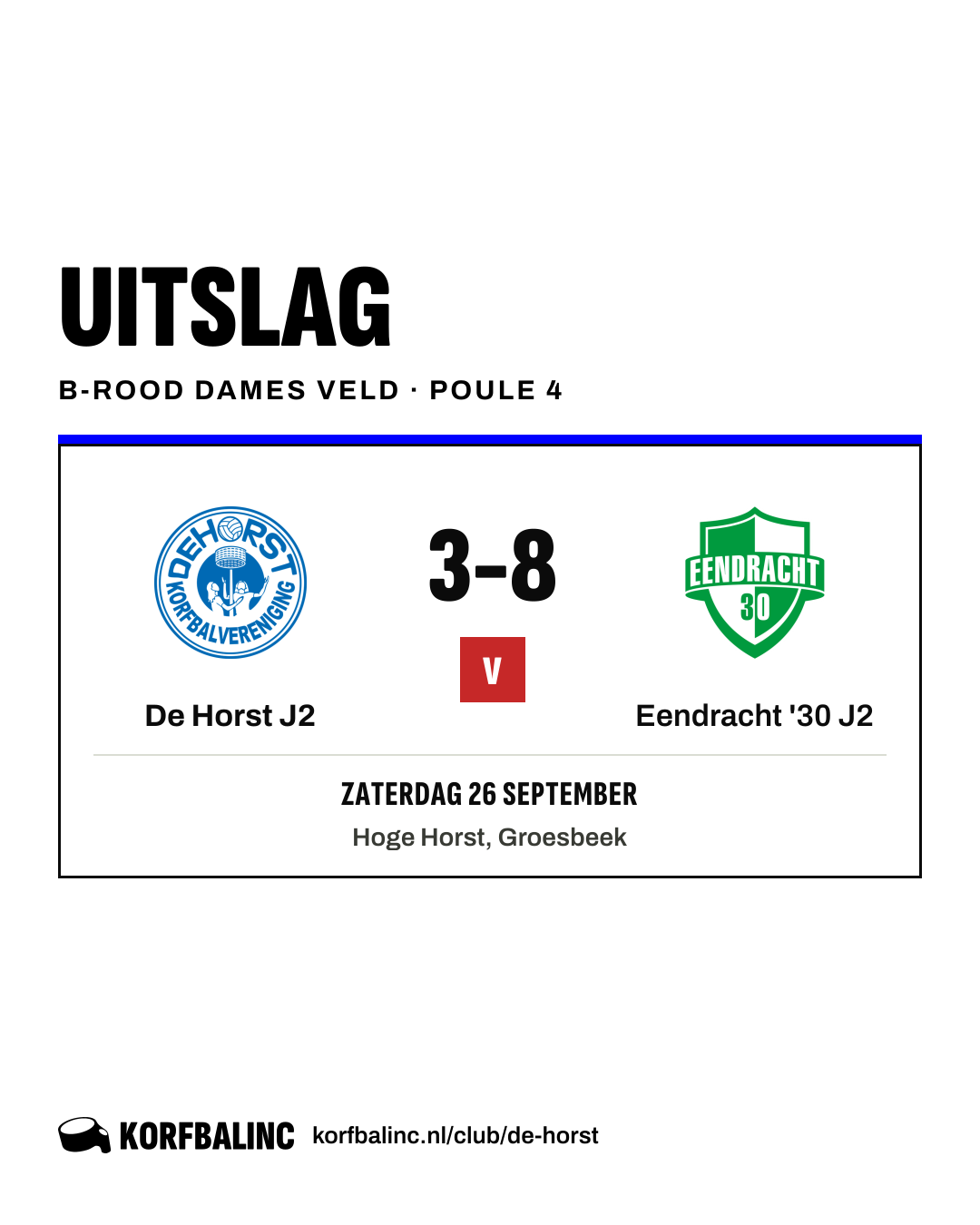 De Horst J2 - Eendracht '30 J2