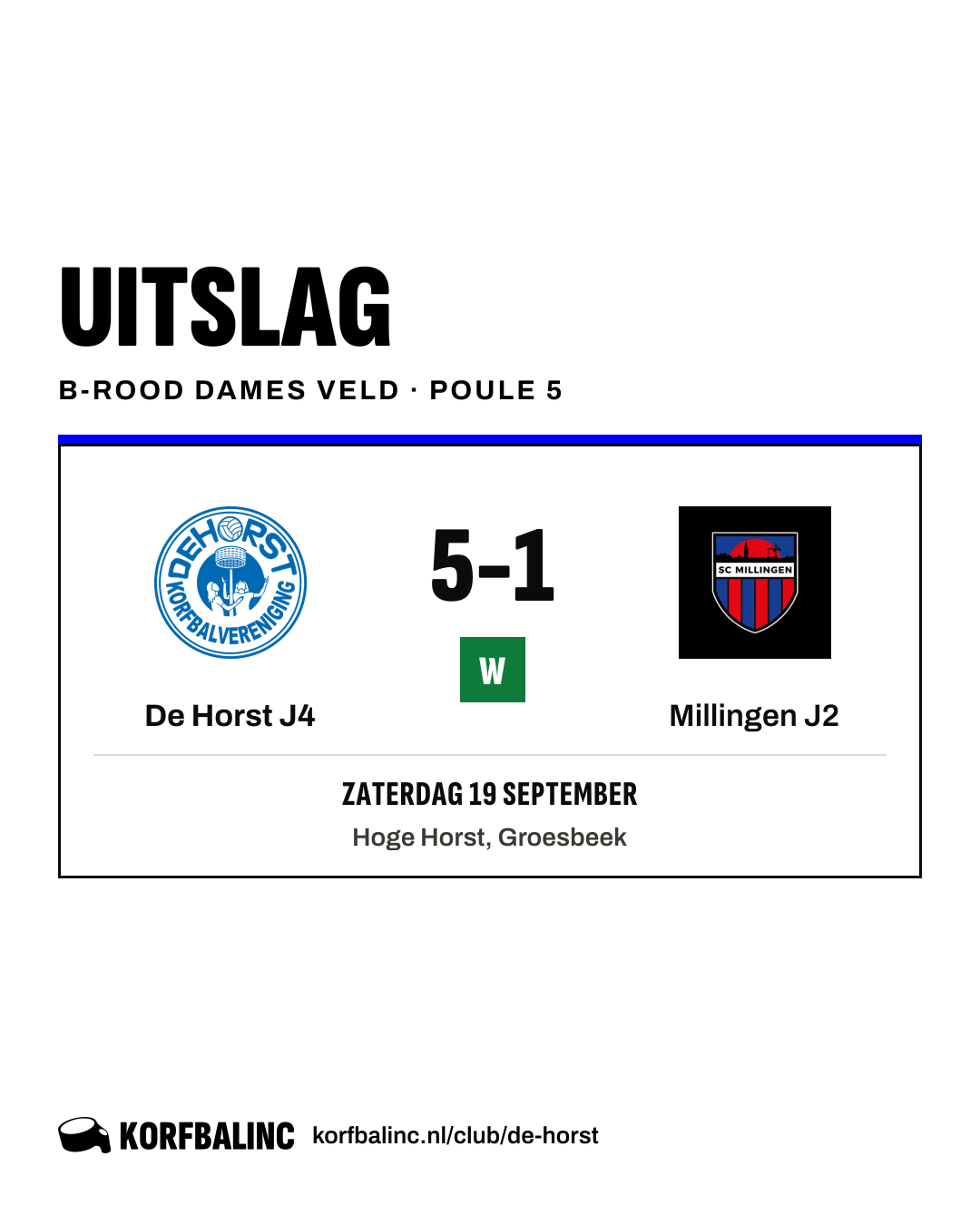 De Horst J4 - Millingen J2