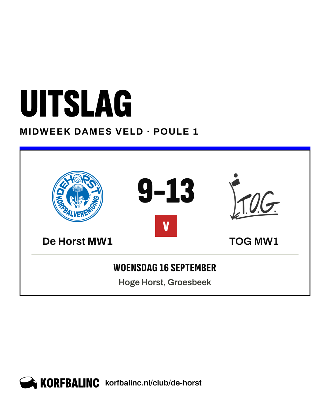 De Horst MW1 - TOG MW1