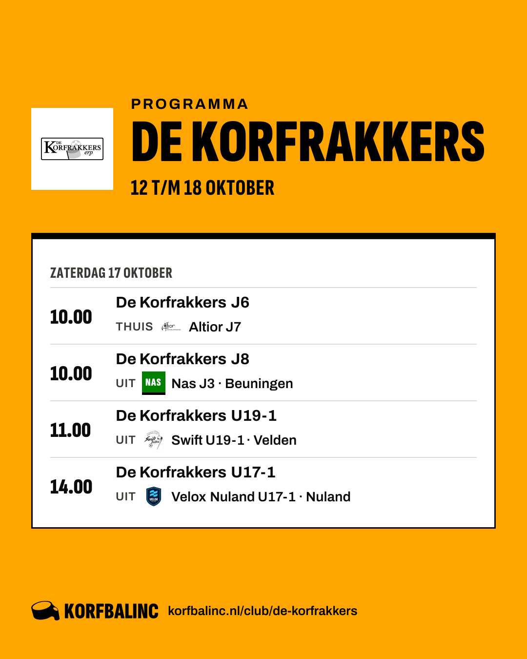 Uitslagen De Korfrakkers