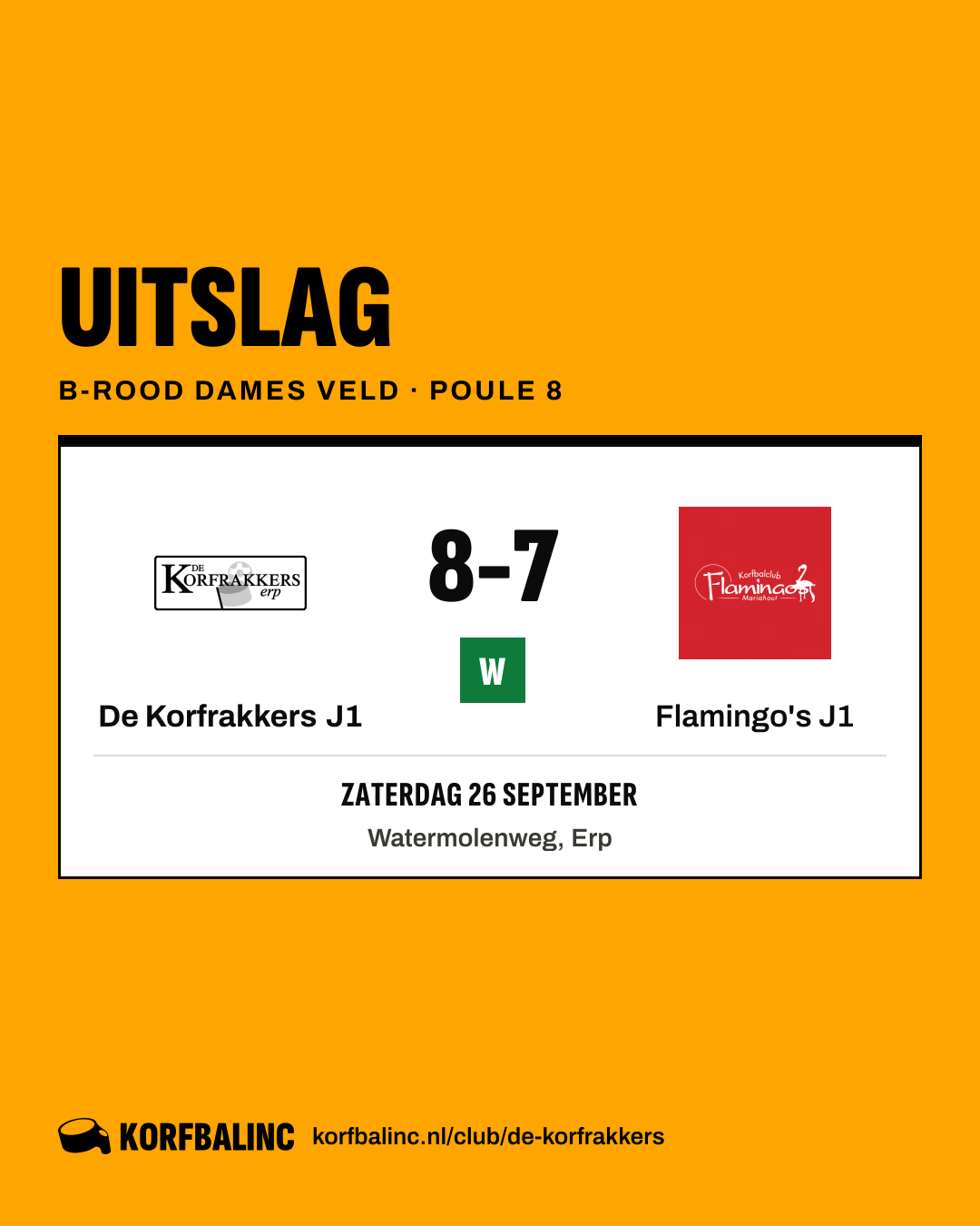 De Korfrakkers J1 - Flamingo's J1