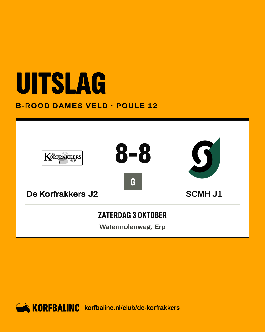 De Korfrakkers J2 - SCMH J1