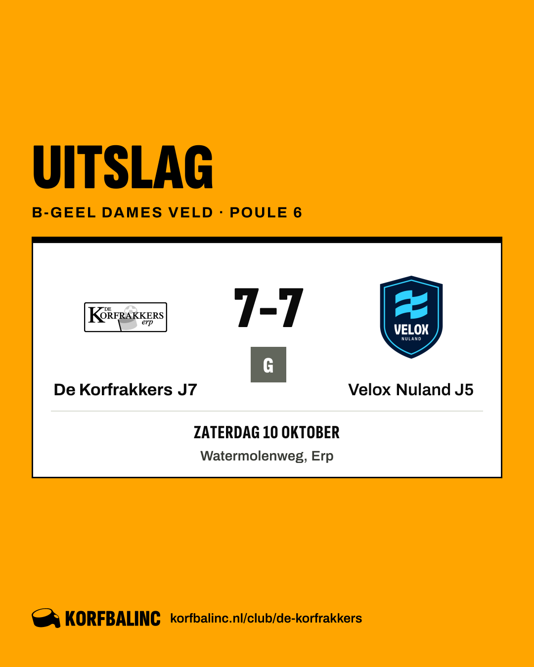 De Korfrakkers J7 - Velox Nuland J5
