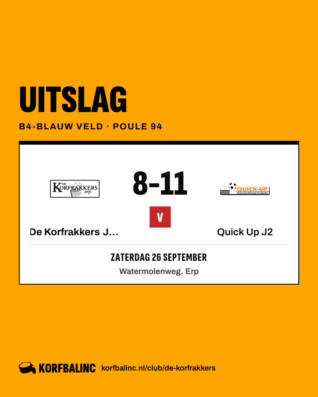 De Korfrakkers J16 - Quick Up J2