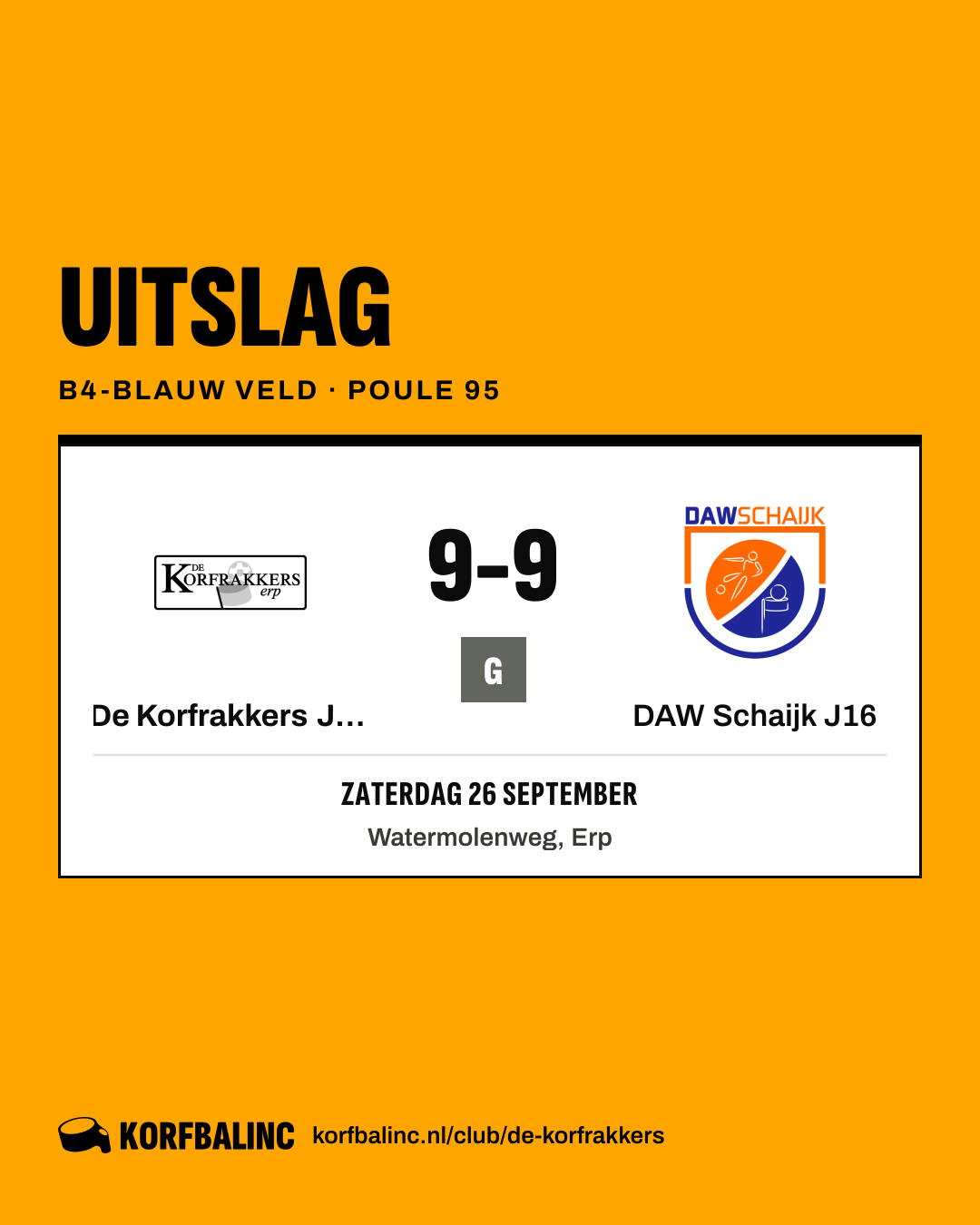 De Korfrakkers J15 - DAW Schaijk J16