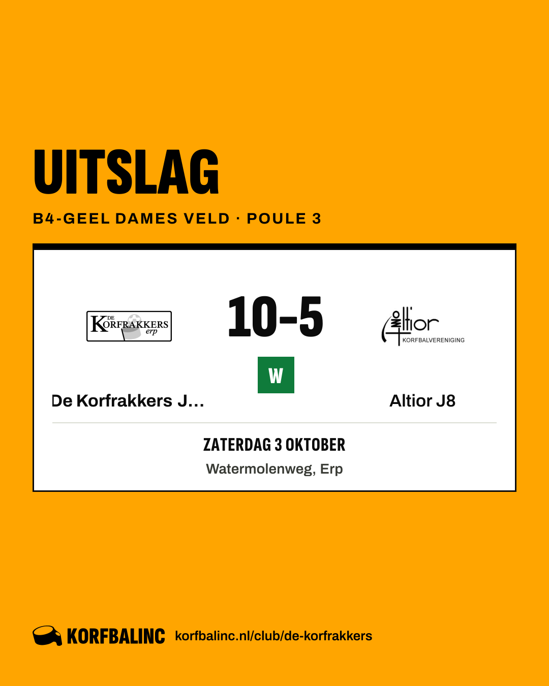 De Korfrakkers J10 - Altior J8
