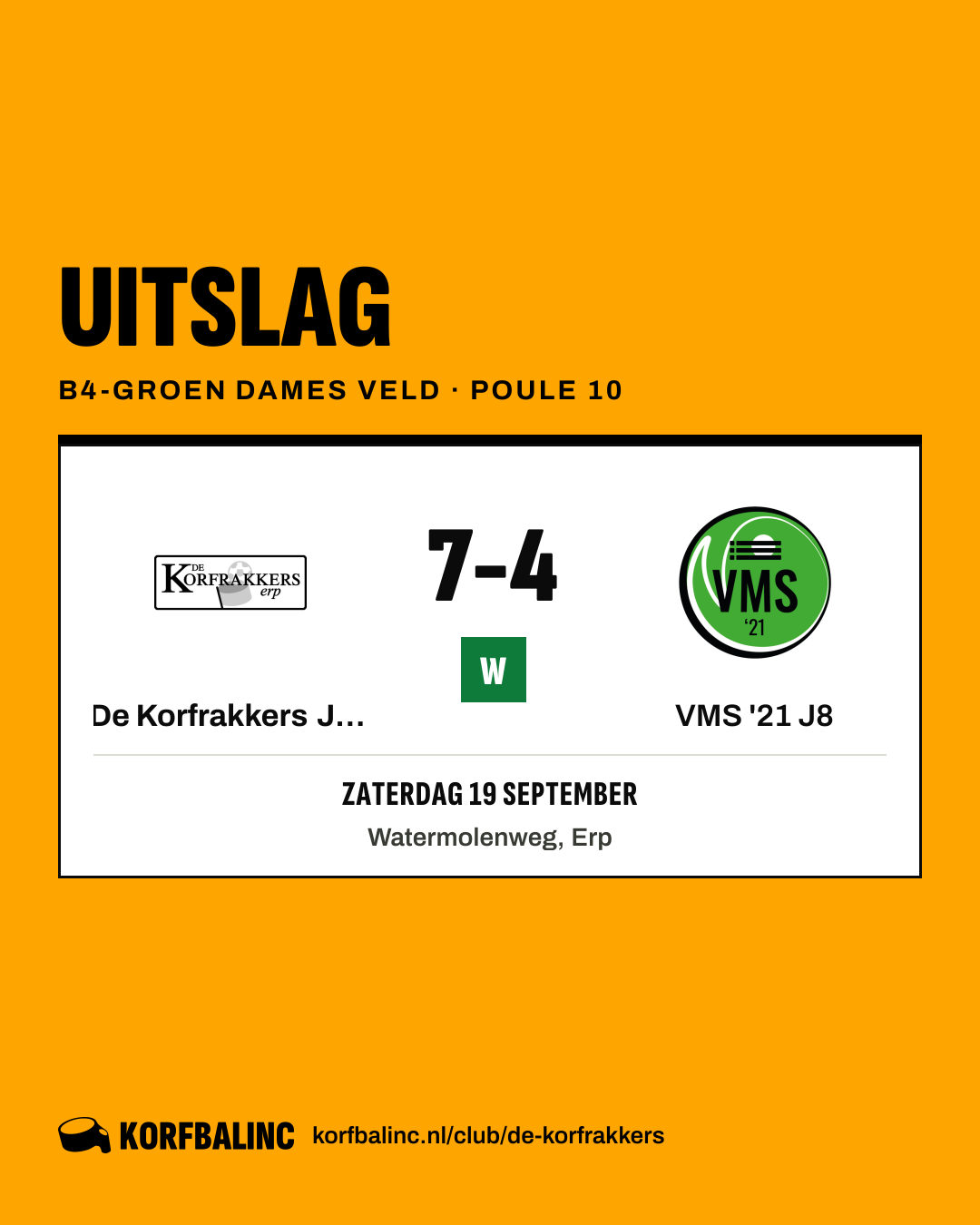 De Korfrakkers J12 - VMS '21 J8