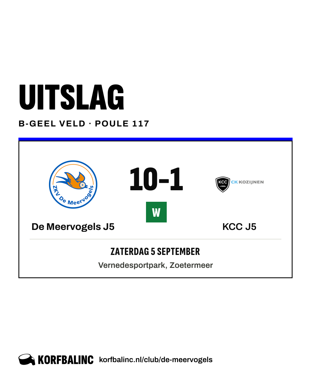 De Meervogels J5 - KCC J5