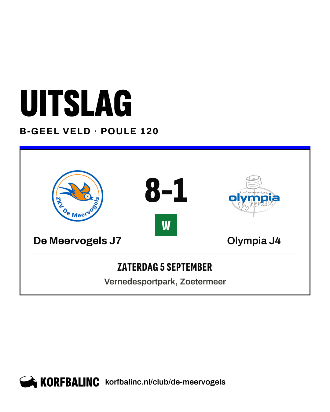 De Meervogels J7 - Olympia J4