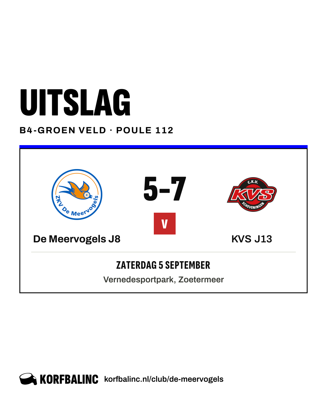 De Meervogels J8 - KVS J13