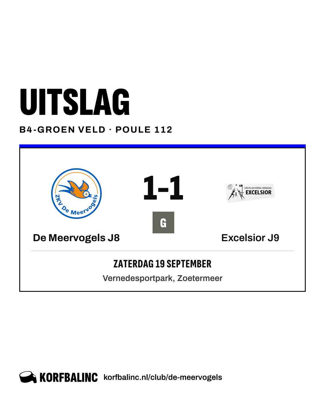 De Meervogels J8 - Excelsior J9