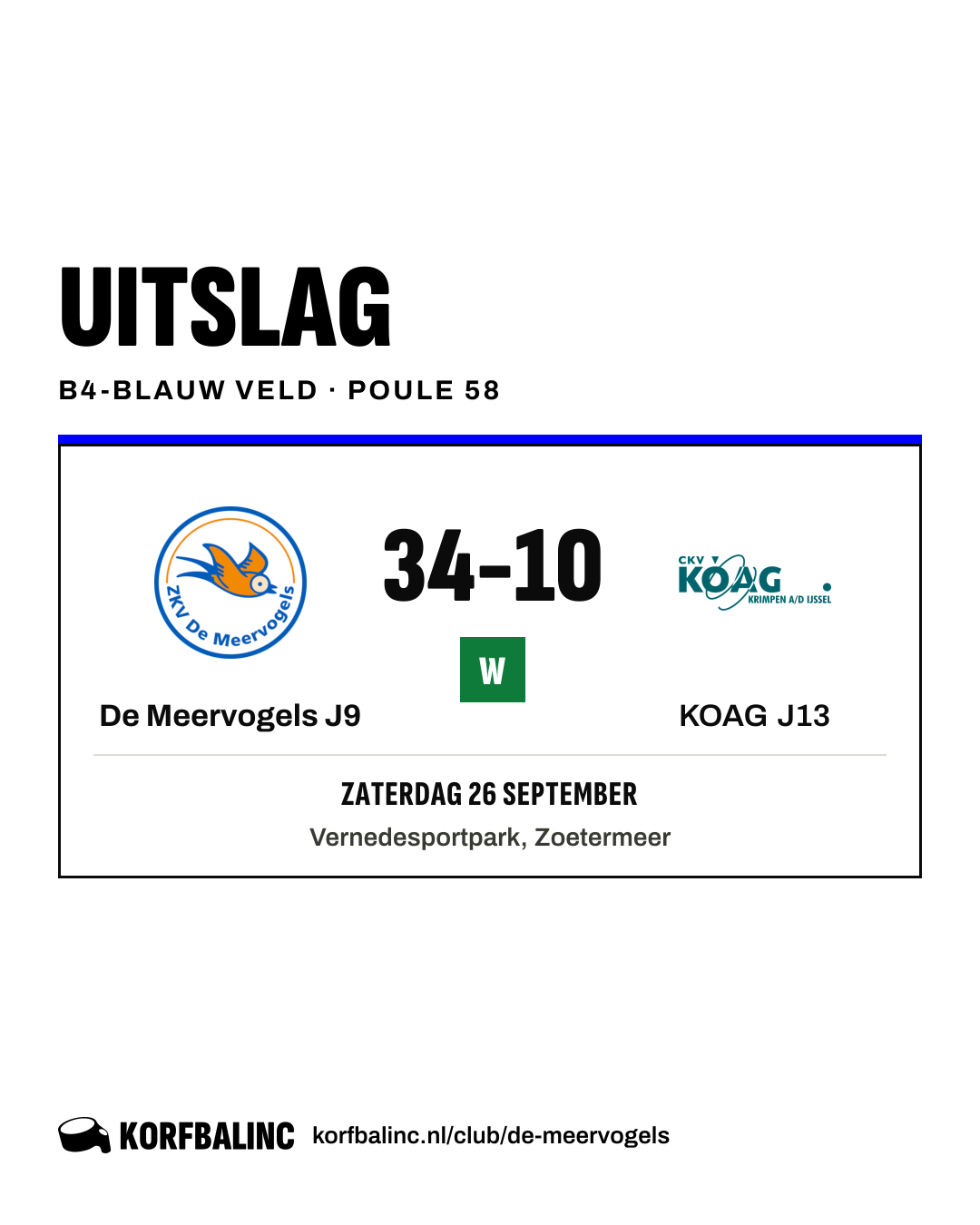 De Meervogels J9 - KOAG J13