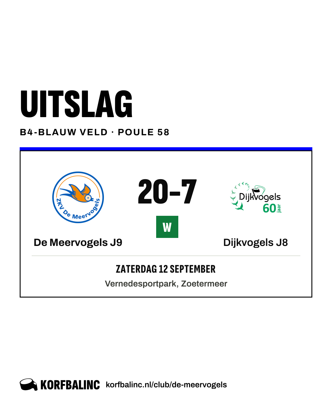 De Meervogels J9 - Dijkvogels J8