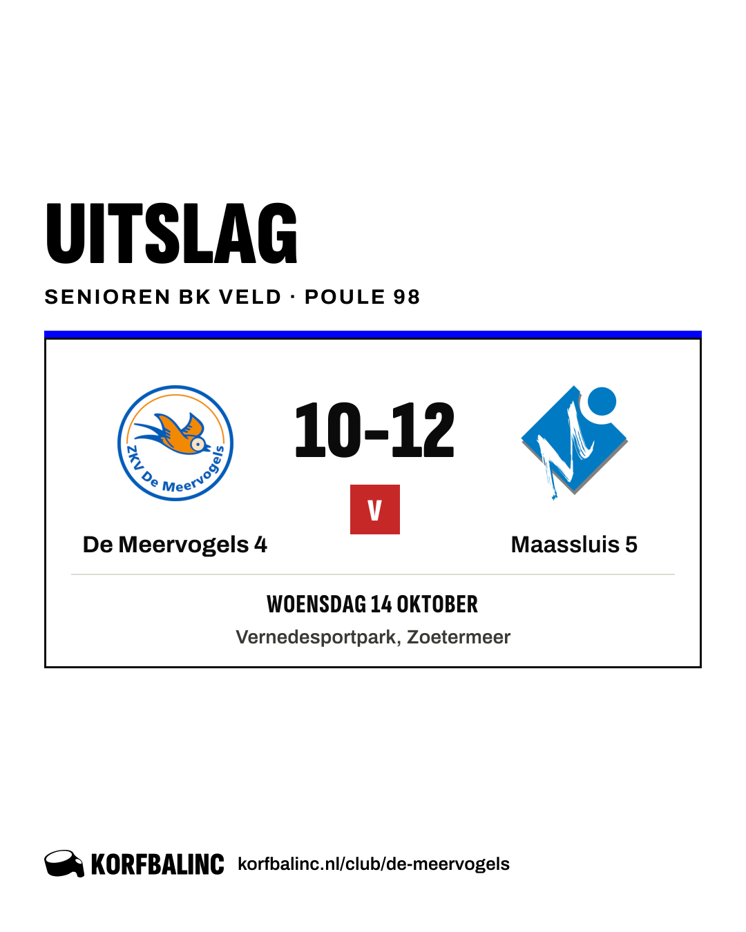 De Meervogels 4 - Maassluis 5