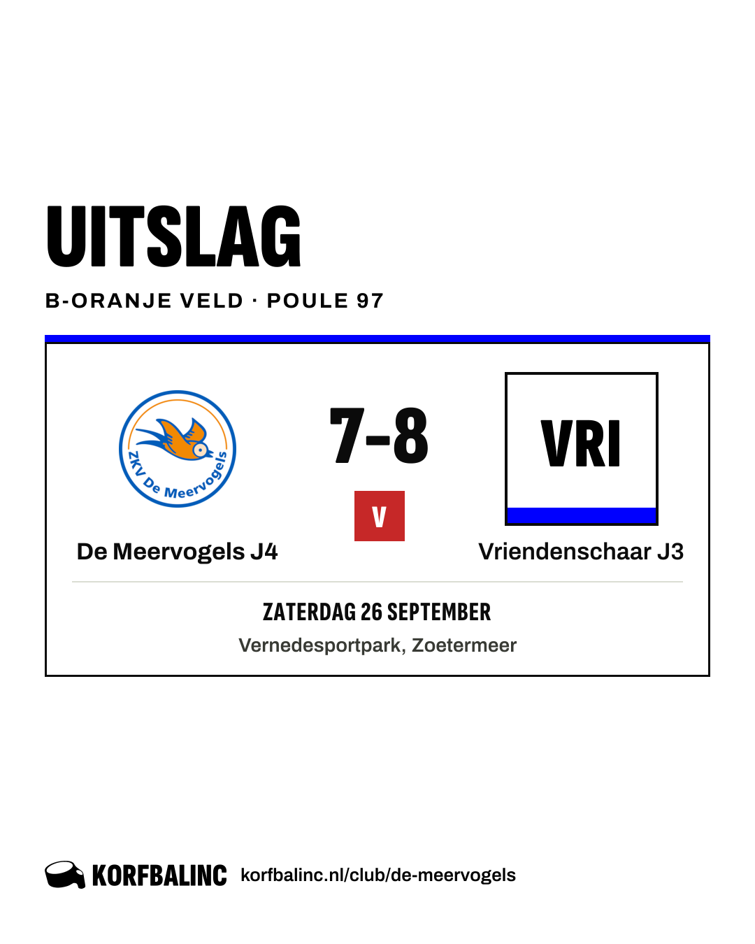 De Meervogels J4 - Vriendenschaar J3
