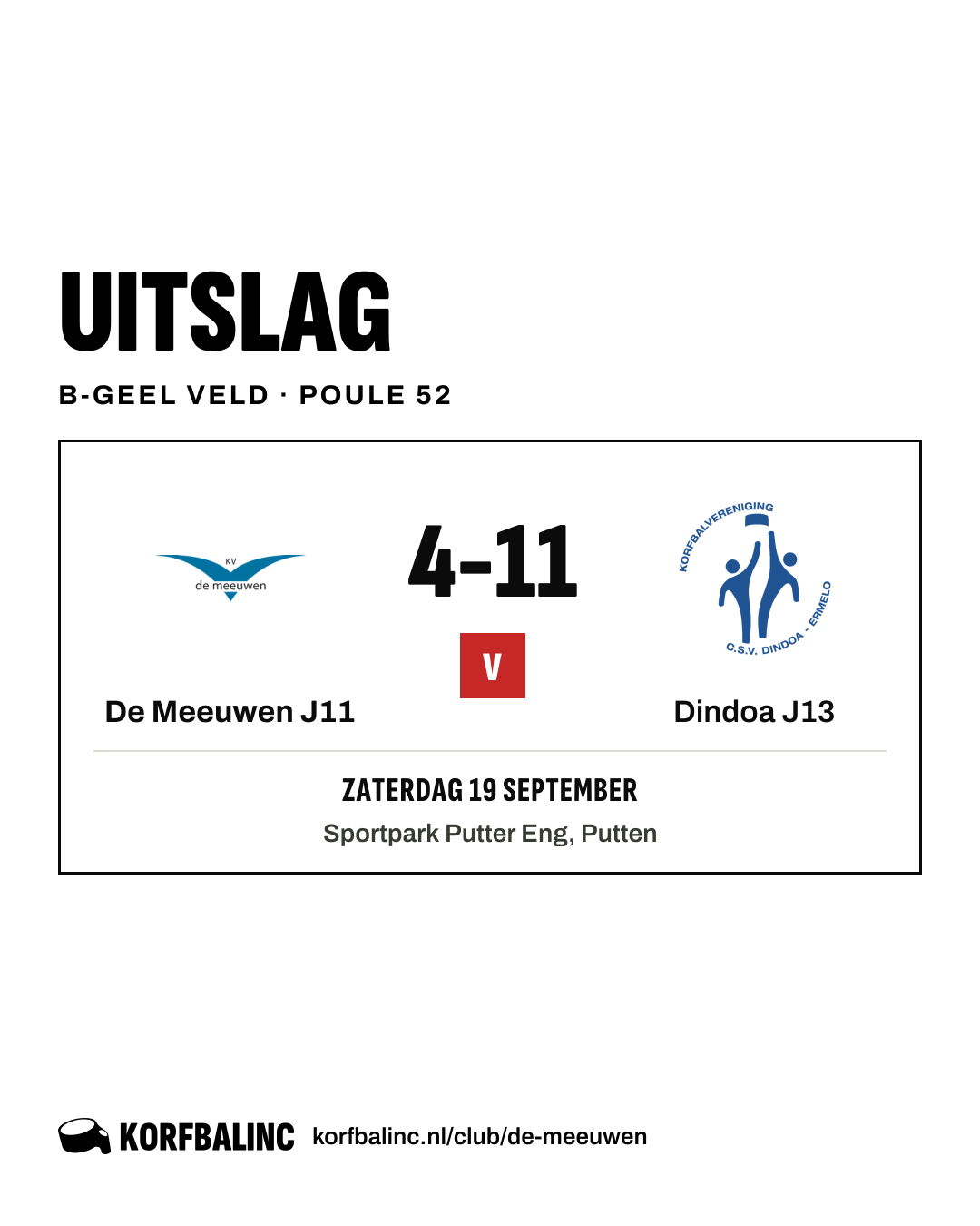 De Meeuwen J11 - Dindoa J13