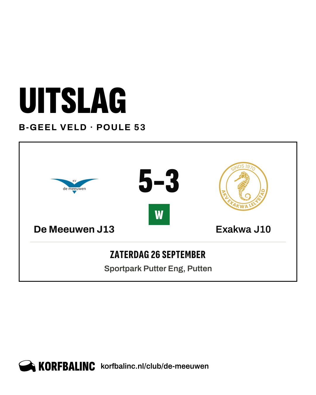De Meeuwen J13 - Exakwa J10