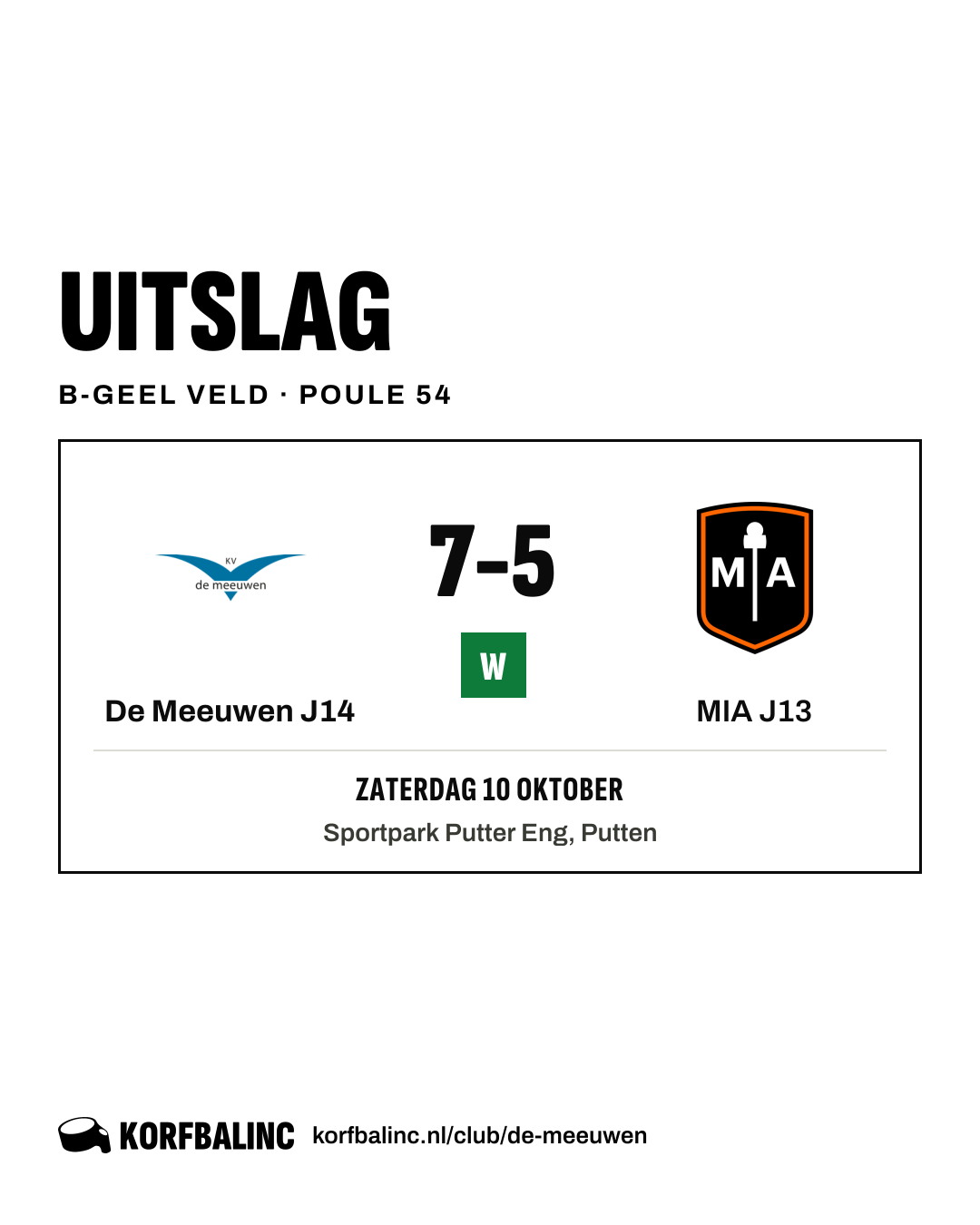 De Meeuwen J14 - MIA J13