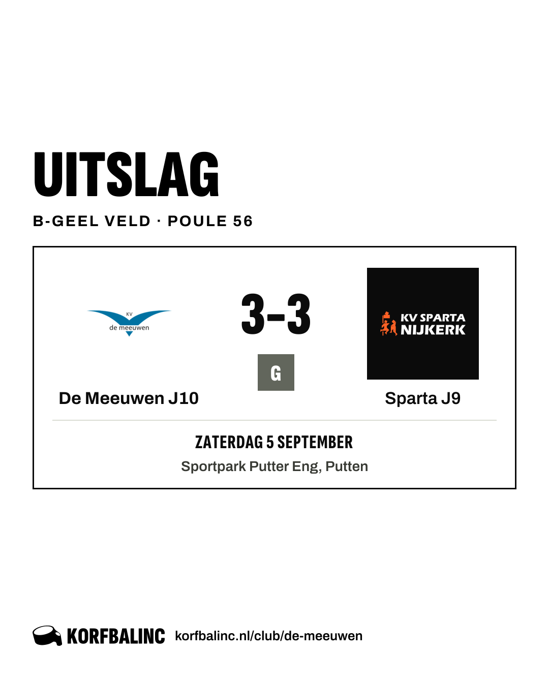 De Meeuwen J10 - Sparta J9