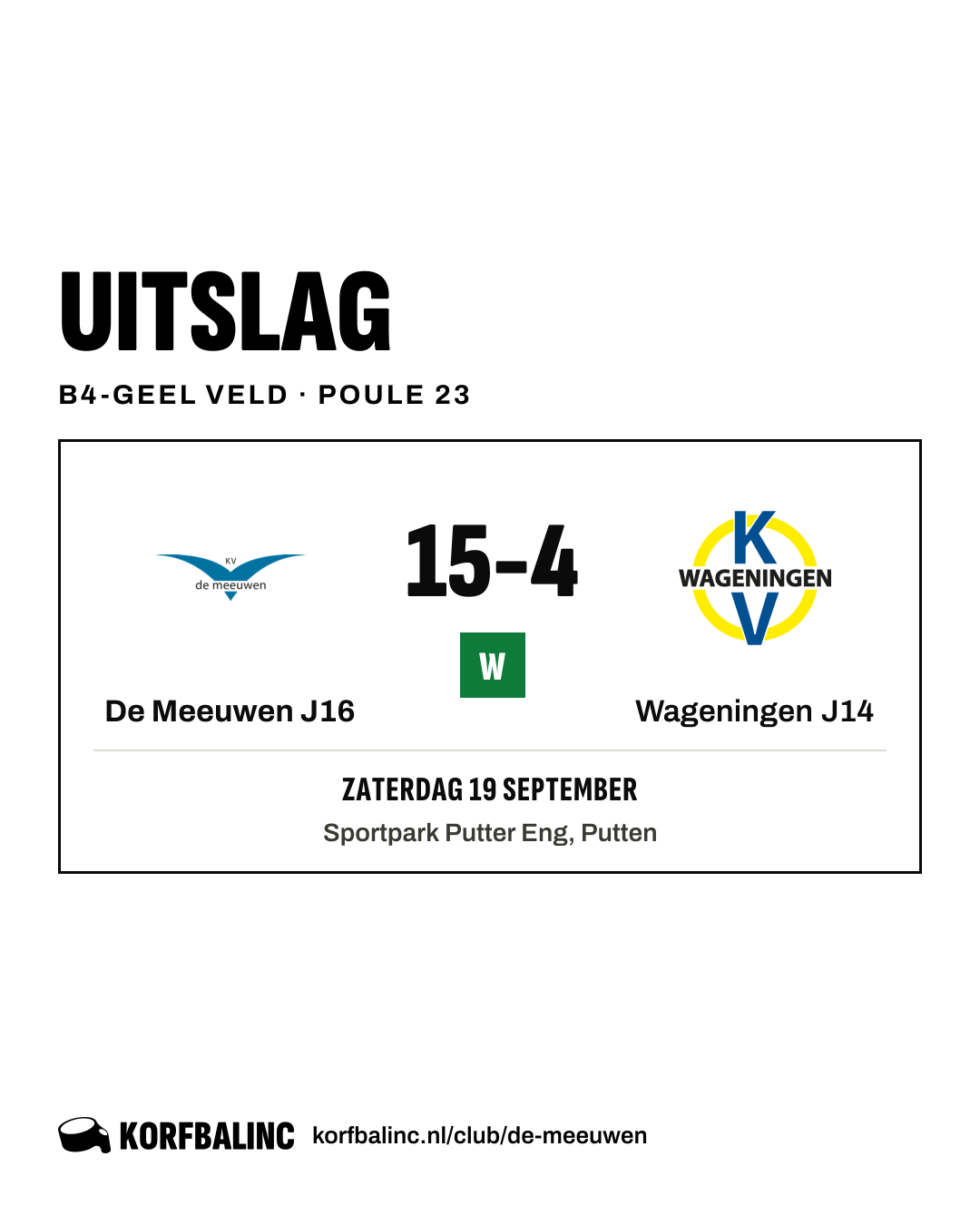 De Meeuwen J16 - Wageningen J14
