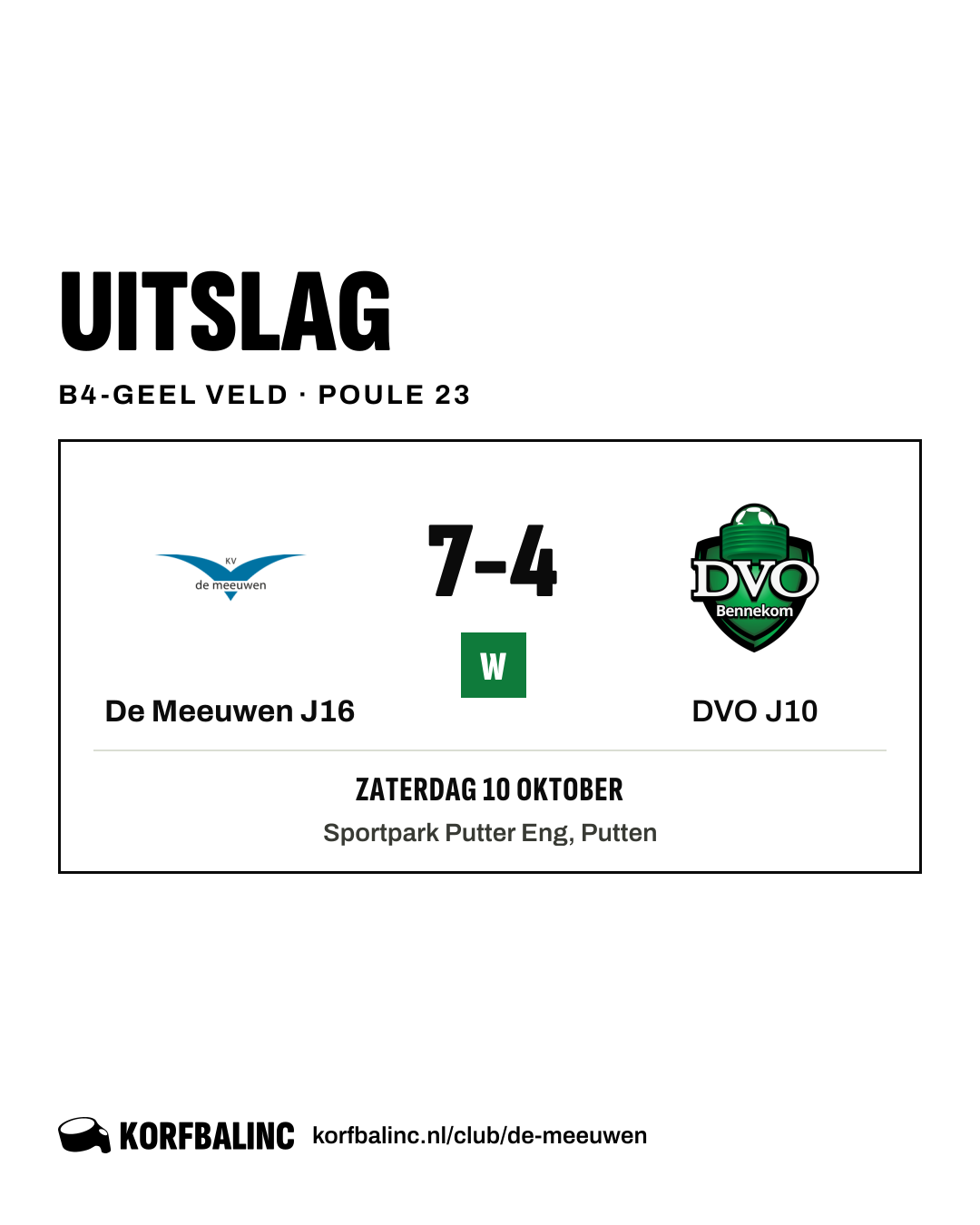 De Meeuwen J16 - DVO J10