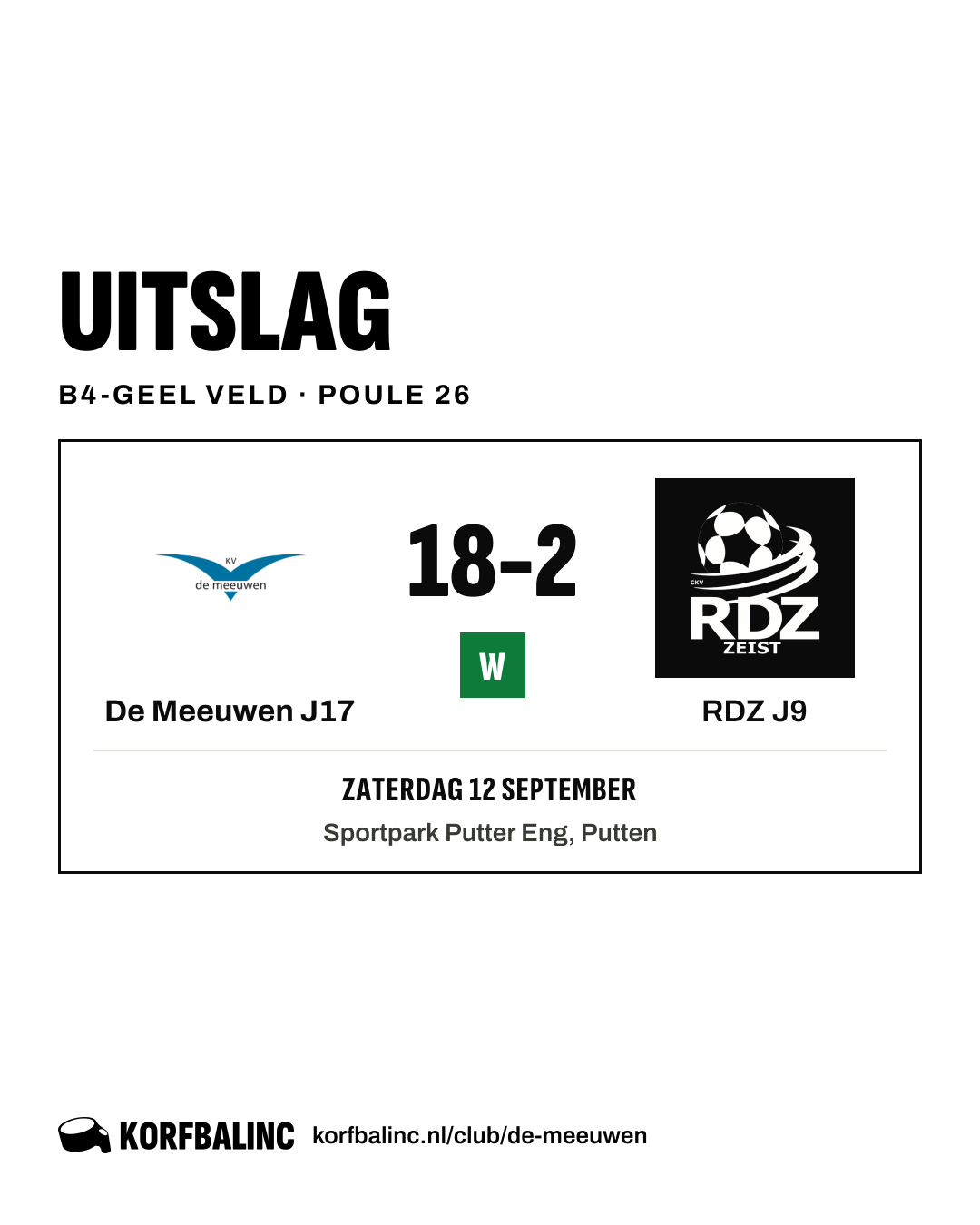 De Meeuwen J17 - RDZ J9