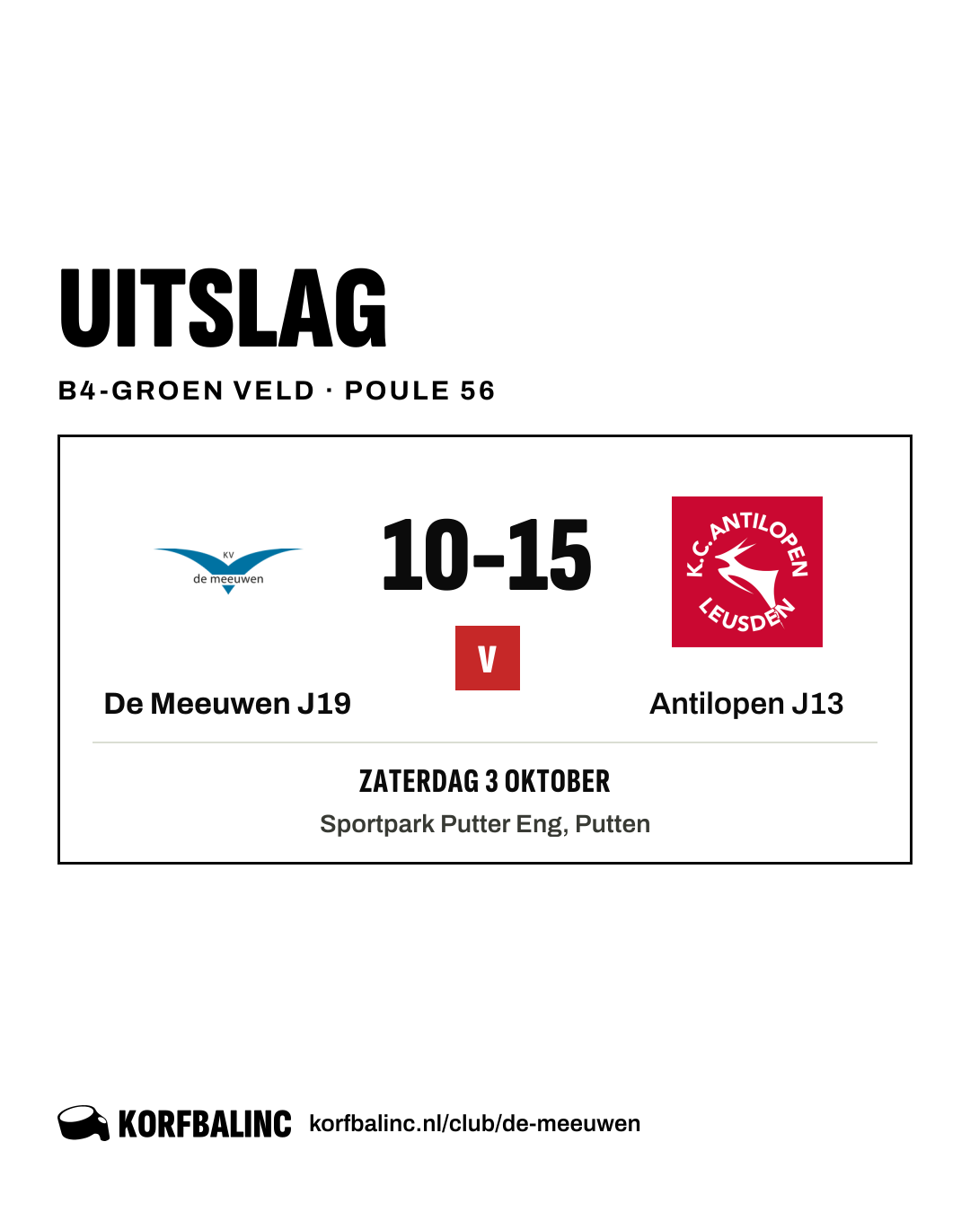 De Meeuwen J19 - Antilopen J13
