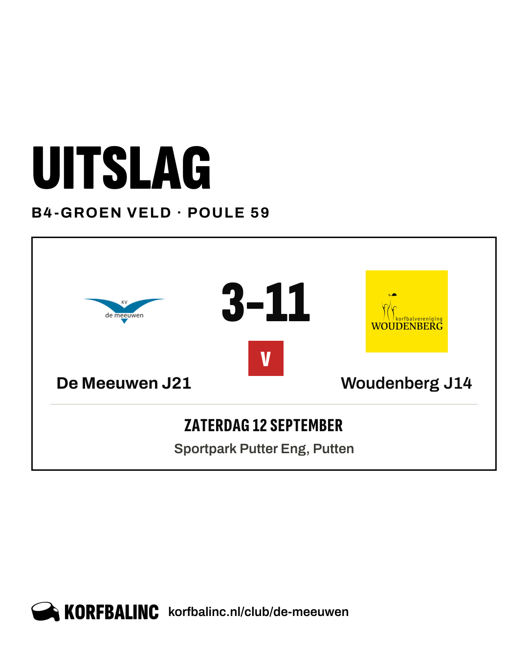 De Meeuwen J21 - Woudenberg J14