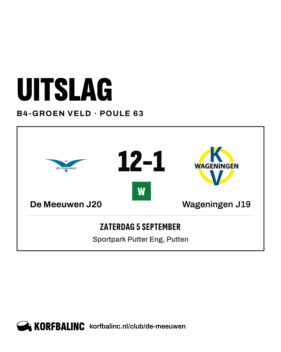 De Meeuwen J20 - Wageningen J19