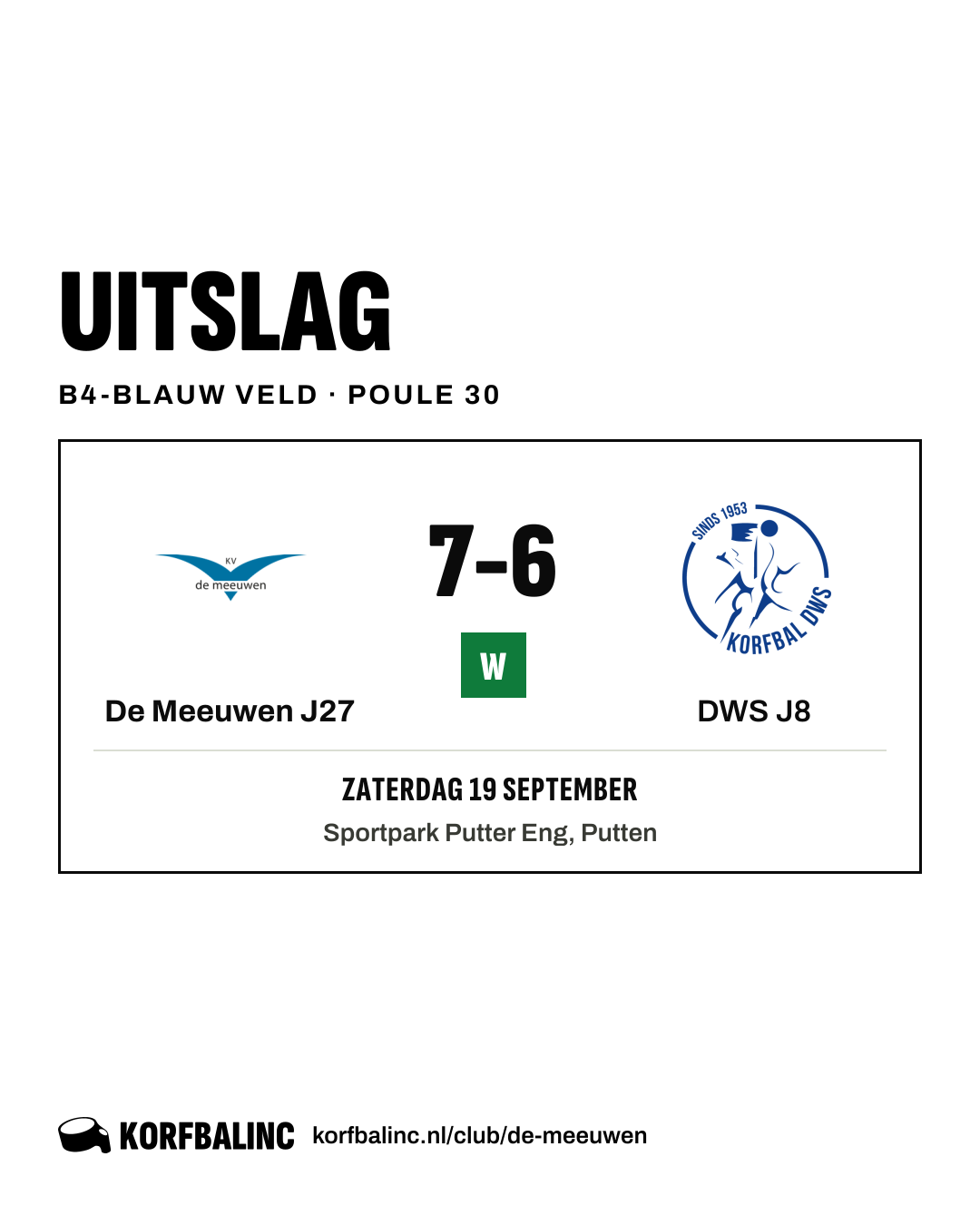 De Meeuwen J27 - DWS J8