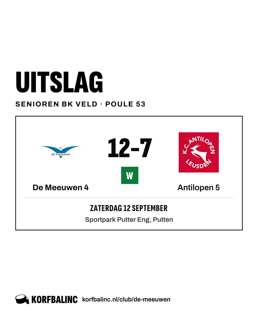 De Meeuwen 4 - Antilopen 5