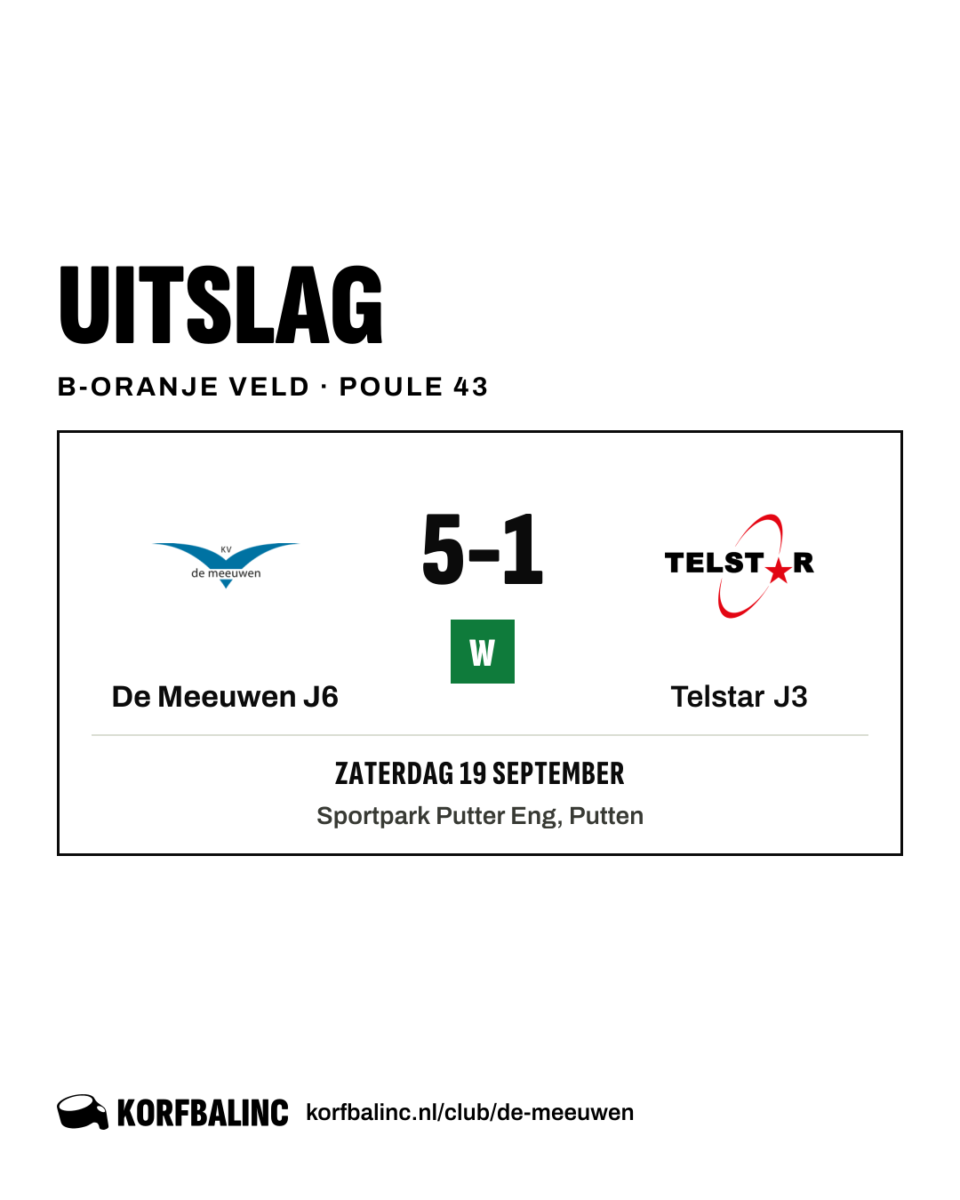 De Meeuwen J6 - Telstar J3