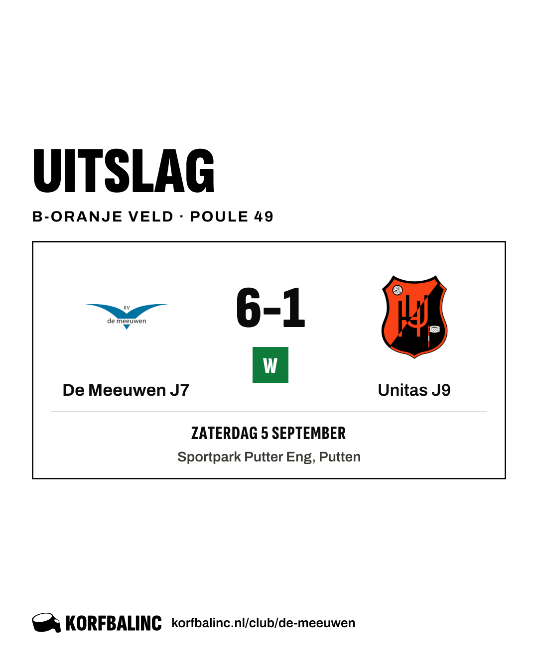 De Meeuwen J7 - Unitas J9