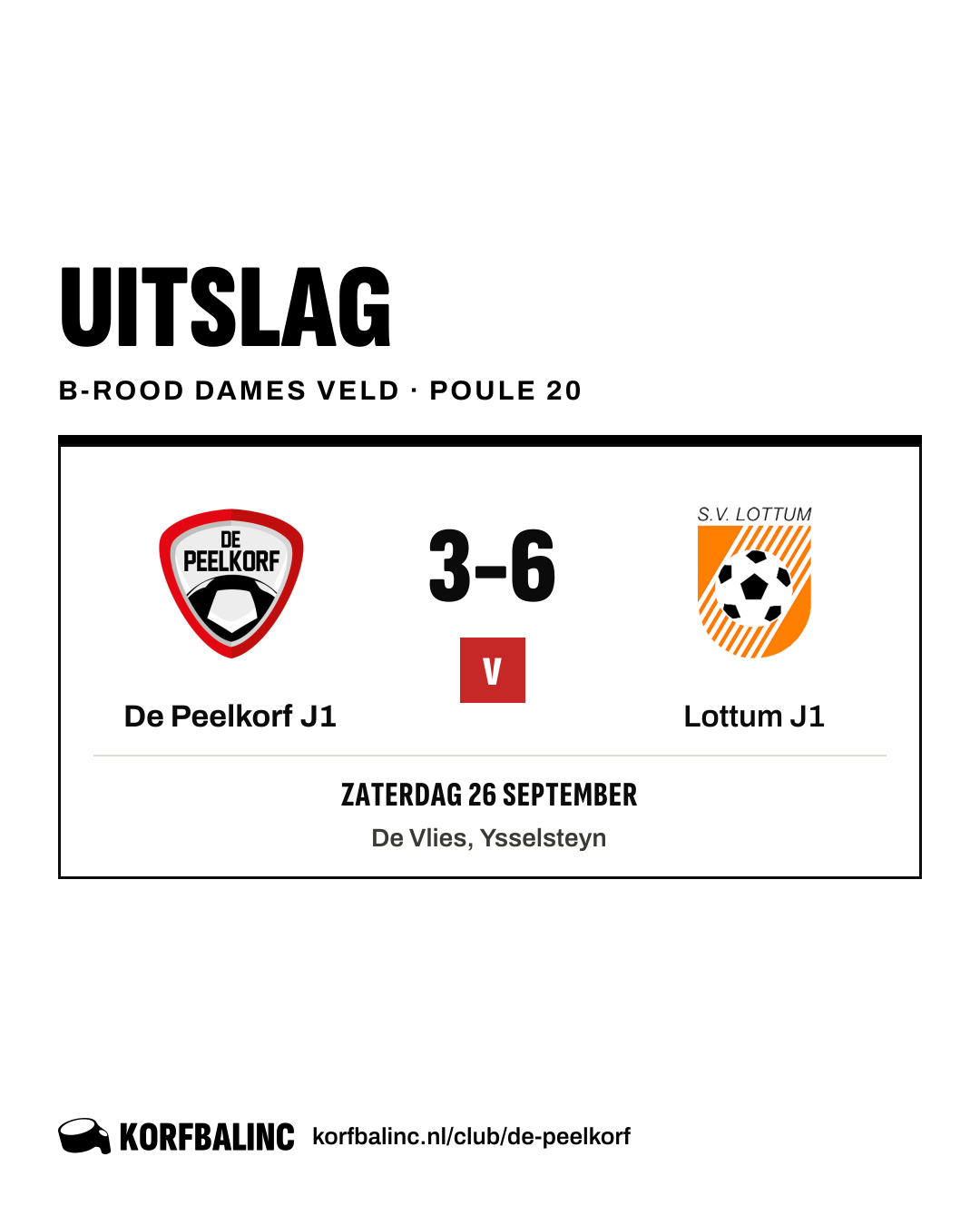 De Peelkorf J1 - Lottum J1