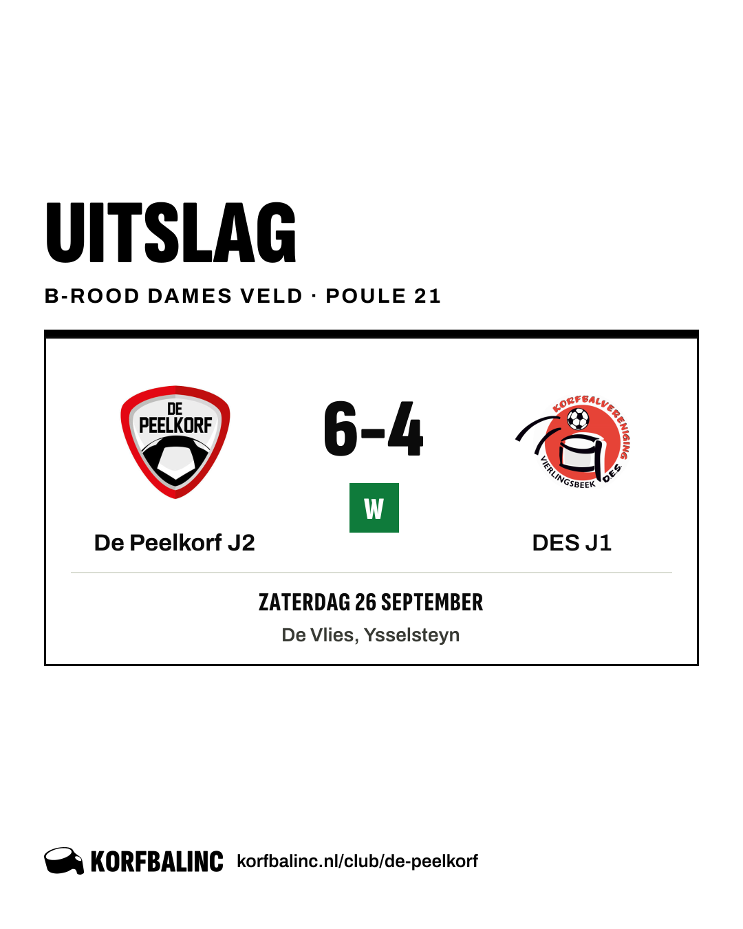 De Peelkorf J2 - DES J1