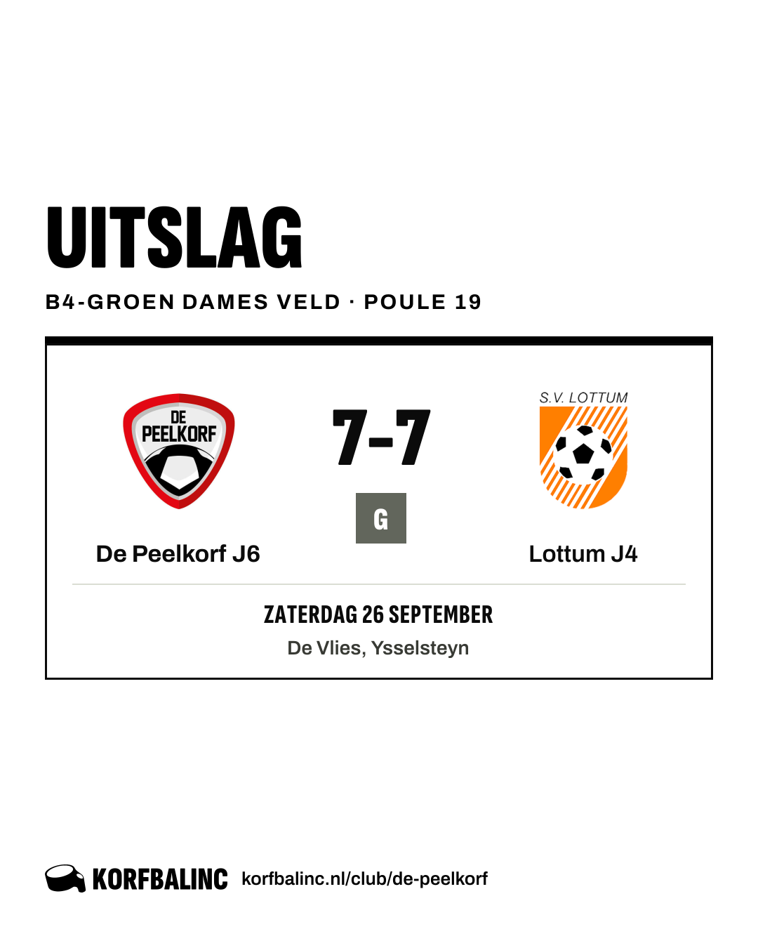 De Peelkorf J6 - Lottum J4