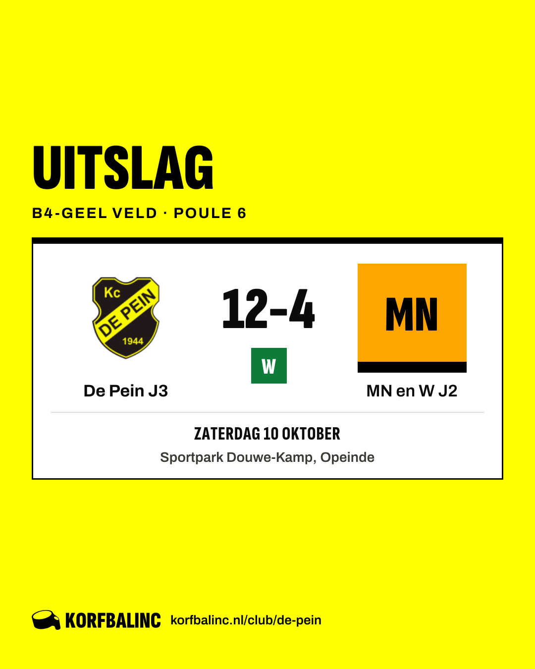 De Pein J3 - MN en W J2