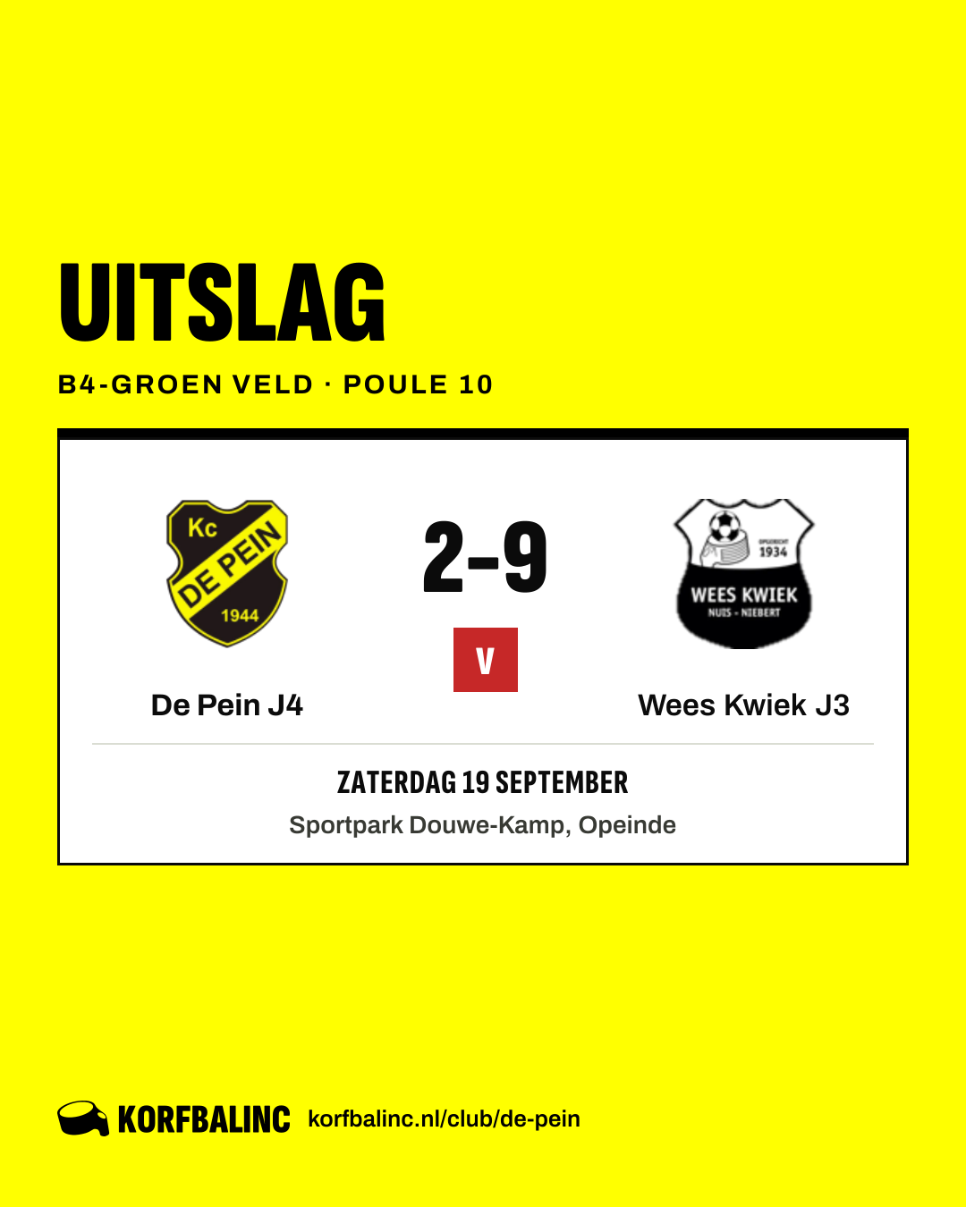 De Pein J4 - Wees Kwiek J3