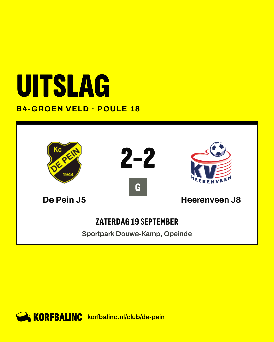 De Pein J5 - Heerenveen J8