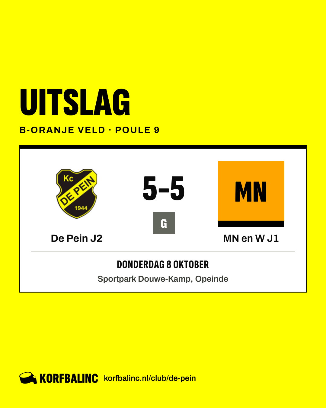 De Pein J2 - MN en W J1